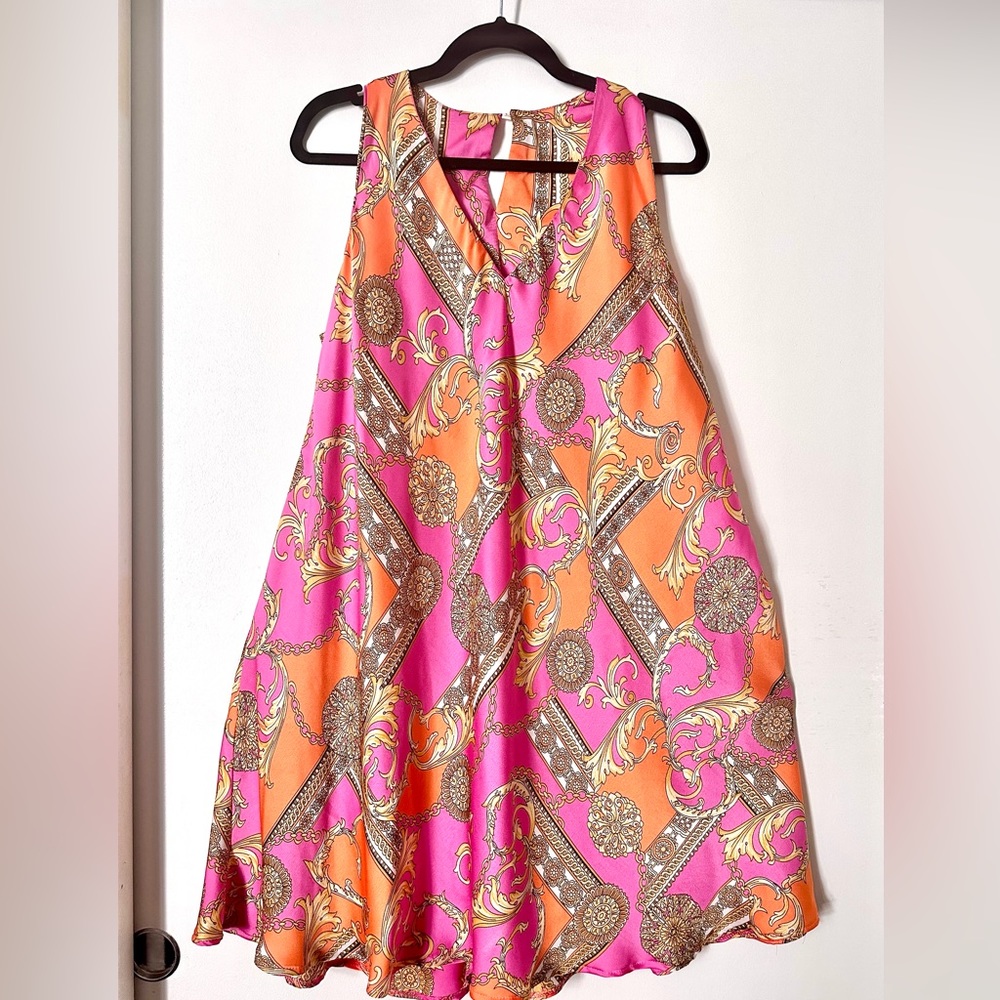 Versace inspired one of a kind silk tunic dress